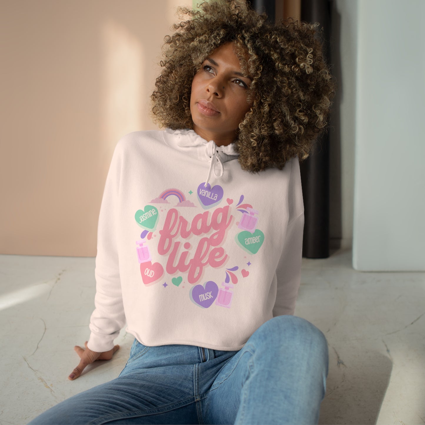 Girlie Frag Life Crop Hooded Sweatshirt