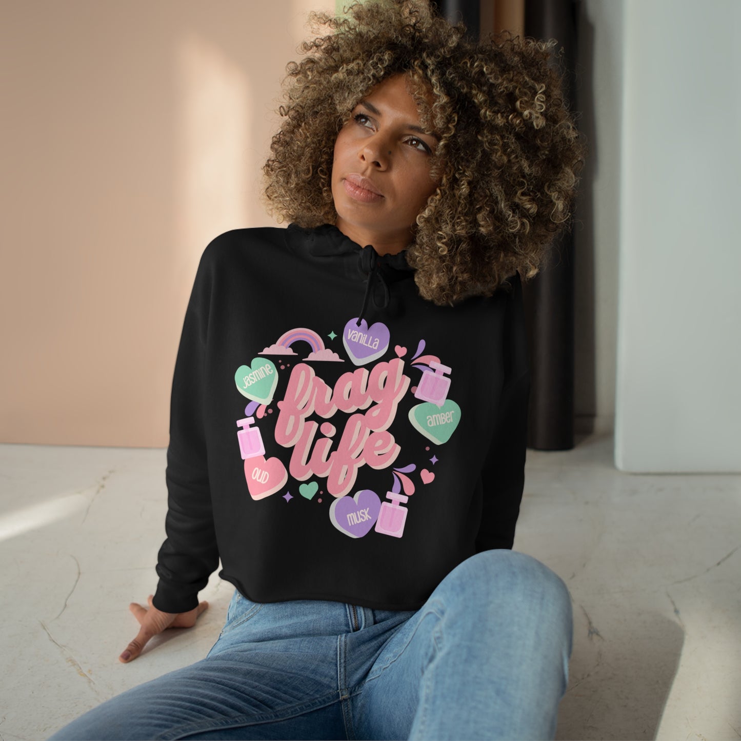 Girlie Frag Life Crop Hooded Sweatshirt